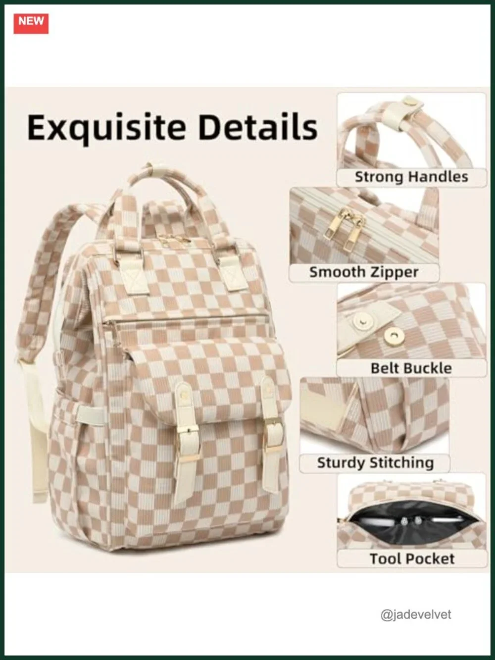Corduroy Laptop Backpack for Women 15.6 Inch Stylish College School Bookbag